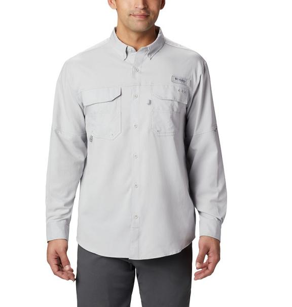 Columbia PFG Blood and Guts Shirts Grey For Men's NZ24617 New Zealand